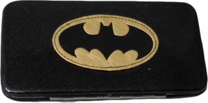 DC Comics Juniors Metallic Hinge Wallet - Batman Symbol Black
