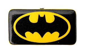 DC Comics Metallic Hinge Wallet - Batman Symbol Black