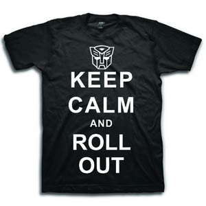 Transformers Keep Calm And Roll Out Previews Exclusive Black T-Shirt Large