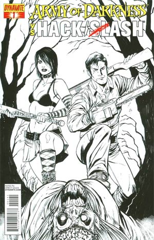 Army Of Darkness vs Hack Slash #1 Cover E Incentive Tim Seeley Black & White Cover