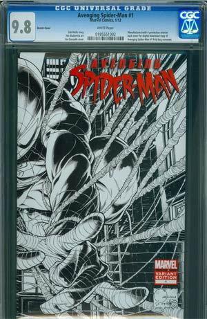 Avenging Spider-Man #1 Cover Q Joe Quesada Sketch Cover CGC 9.8