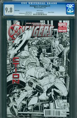 Avengers X-Sanction #1 Incentive Joe Quesada Sketch Cover CGC 9.8
