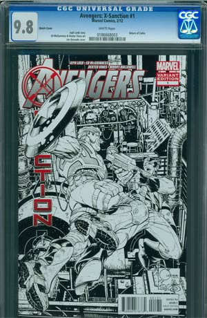 Avengers X-Sanction #1 Cover J Incentive Joe Quesada Sketch Cover CGC 9.8