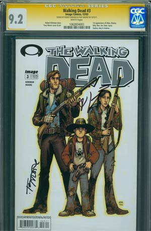 Walking Dead #3 Cover B Signed by Robet Kirkman & Tony Moore CGC 9.2