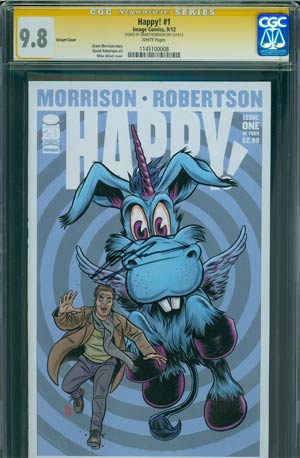 Happy #1 Variant Mike Allred Cover Signed By Grant Morrison CGC 9.8