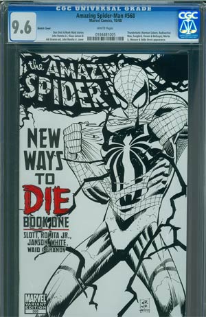 Amazing Spider-Man Vol 2 #568 CGC 9.6 Incentive John Romita Jr Sketch Cover