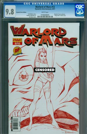 Warlord Of Mars #12 Cover F DF Exclusive Ale Garza Martian Red Risque Sketch Cover CGC 9.8