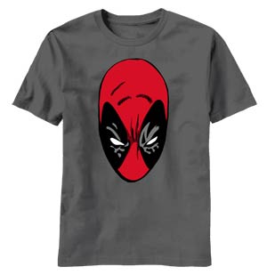 Deadpool Head Charcoal T-Shirt Large