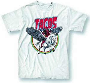 Deadpool Tacos White T-Shirt Large