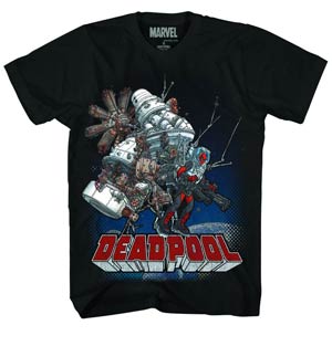 Deadpool Wade Space Previews Exclusive Black T-Shirt Large