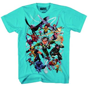 X-Men Flying Forward Previews Exclusive Turquoise T-Shirt Large