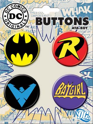 DC Comics 4-Button Set - Batman Symbols