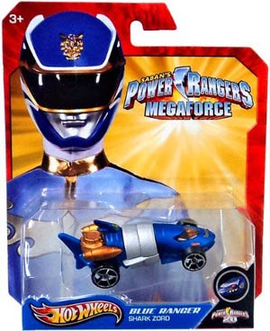 Hot Wheels Power Rangers Megaforce 1/64 Blue Ranger Shark Zord Car