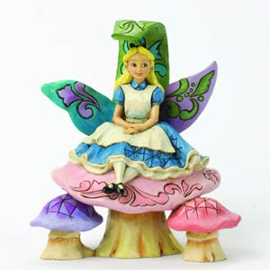 Disney Traditions Alice On Mushrooms Figurine