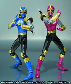 Power Rangers Ninja Storm S.H.Figuarts - Crimson Thunder Ranger & Navy Thunder Ranger Gouraiger Set Action Figures