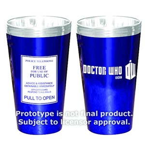 Doctor Who TARDIS Police Sign 16-Ounce Glass 2-Pack