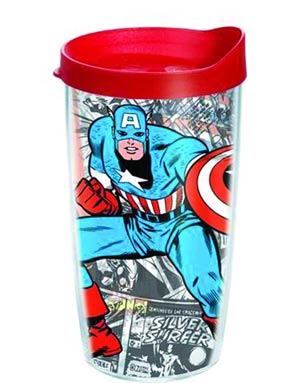 Tervis Classic Captain America Wrap With Lid 10-Ounce Wavy Tumbler