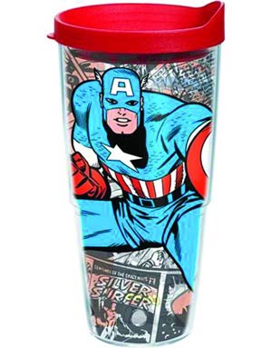 Tervis Classic Captain America Wrap With Lid 24-Ounce Tumbler