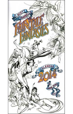 J Scott Campbell Fairy Tale Fantasies 2014 Calendar Incentive Black & White Edition
