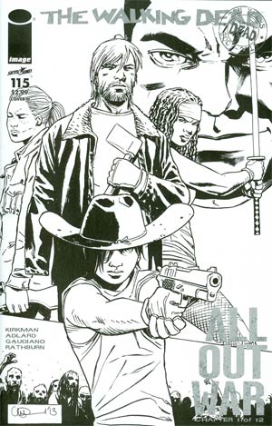 Walking Dead #115 Cover N Incentive Midnight Release Black & White Cover