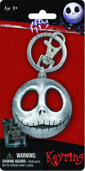 Nightmare Before Christmas Jack Head Pewter Keyring