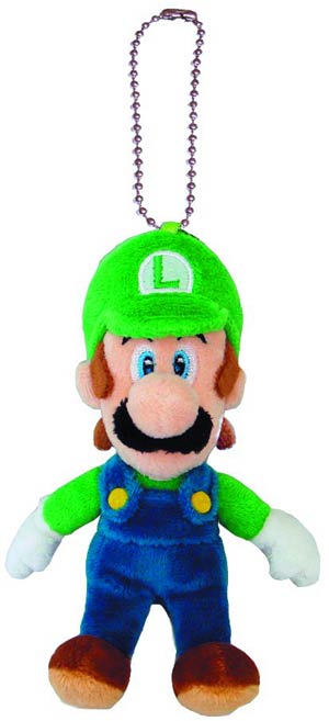 Super Mario Bros 5-Inch Plush Keychain - Luigi