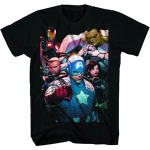Avengers By Steve McNiven Previews Exclusive Black T-Shirt Large