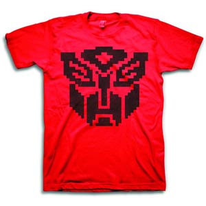 Transformers Autobot Pixel Symbol Previews Exclusive Red T-Shirt Large