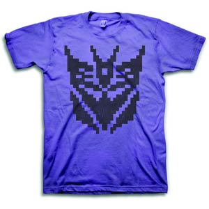 Transformers Decepticon Pixel Symbol Previews Exclusive Purple T-Shirt Large