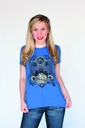 Doctor Who Coat Of Arms Blue Juniors T-Shirt Large