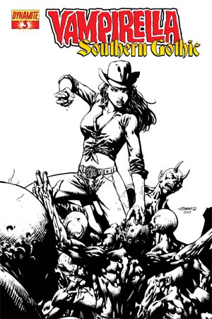 Vampirella Southern Gothic #3 Cover C High-End Johnny Desjardins Black & White Ultra-Limited Cover (ONLY 50 COPIES IN EXISTENCE!)