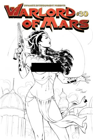 Warlord Of Mars #30 Cover E High-End Cezar Razek Black & White Risque Ultra-Limited Cover (ONLY 25 COPIES IN EXISTENCE!)