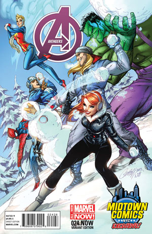 Avengers Vol 5 #24.NOW Cover E Midtown Exclusive J Scott Campbell Variant Cover