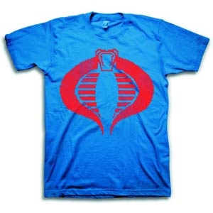 GI Joe Cobra Pixel Symbol Blue Heather T-Shirt Large