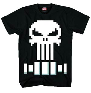 Punisher Pixel Punisher Logo Previews Exclusive Black T-Shirt Large