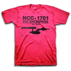 Star Trek Enterprise 2245 Red Heather T-Shirt Large