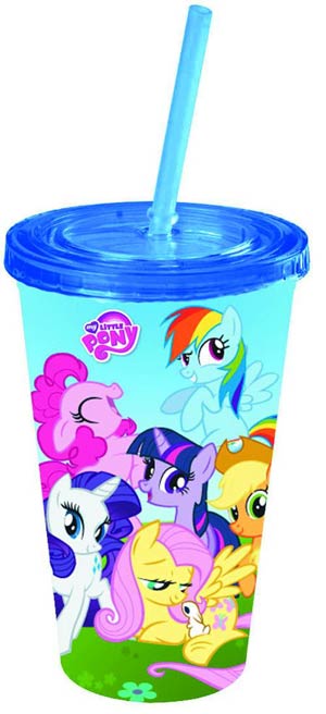 My Little Pony Friendship Is Magic 16-Ounce Cold Cup With Lid & Straw