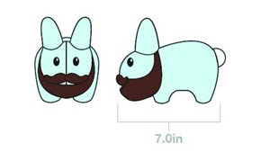 Bearded Labbit Plush - Blue 7-Inch