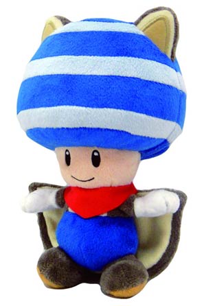 Super Mario Bros Plush - Flying Squirrel Toad 8-Inch Blue