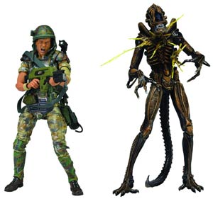 Aliens 7-Inch Hudson vs Battle-Damaged Brown Warrior 2-Pack Action Figure