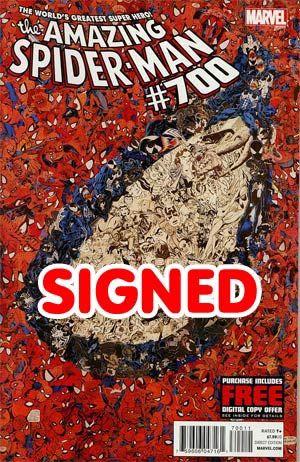 Amazing Spider-Man Vol 2 #700 Cover S DF Gold Signature Series Deluxe Dual Signed By Stan Lee & John Romita Sr