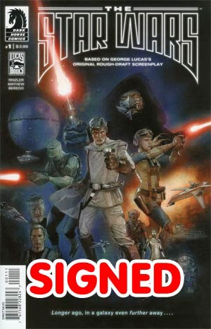 Star Wars The George Lucas Draft #1 Cover H DF Gold Signature Series Signed By Mike Mayhew