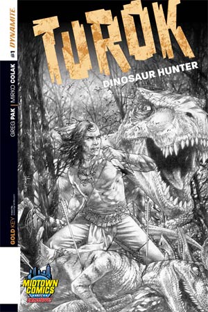 Turok Dinosaur Hunter Vol 2 #1 Cover G Midtown Exclusive High-End Jay Anacleto Black & White Ultra-Limited Cover