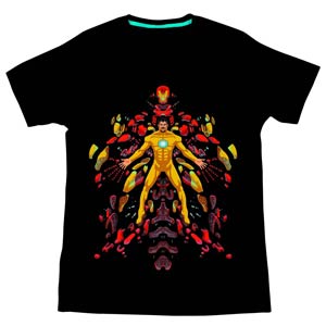 Iron Man Iron & The Man Black T-Shirt Large