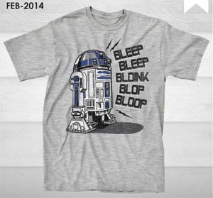 Star Wars R2 Speaks Heather Grey T-Shirt Large