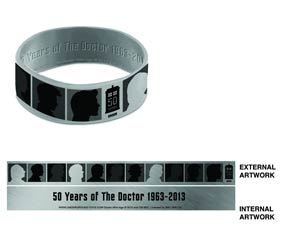 Doctor Who 50th Anniversary Doctor Silhouette Wristband - Silver