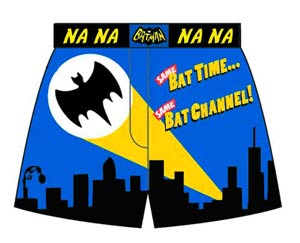Batman 66 Same Bat Time Same Bat Channel Glow-In-The-Dark Boxers Small