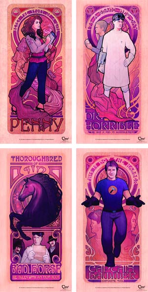 Dr Horrible Art Nouveau Poster Set