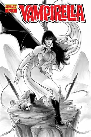 Vampirella Vol 4 #38 Cover C High-End Fabiano Neves Black & White Ultra-Limited Variant Cover (ONLY 50 COPIES IN EXISTENCE!)