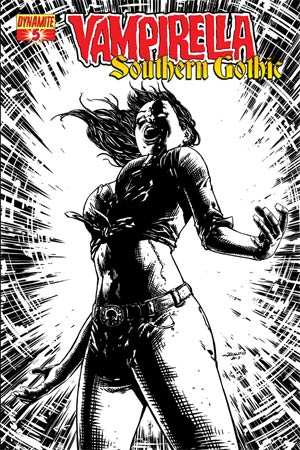 Vampirella Southern Gothic #5 Cover C High-End Johnny Desjardins Black & White Ultra-Limited Variant Cover (ONLY 50 COPIES IN EXISTENCE!)